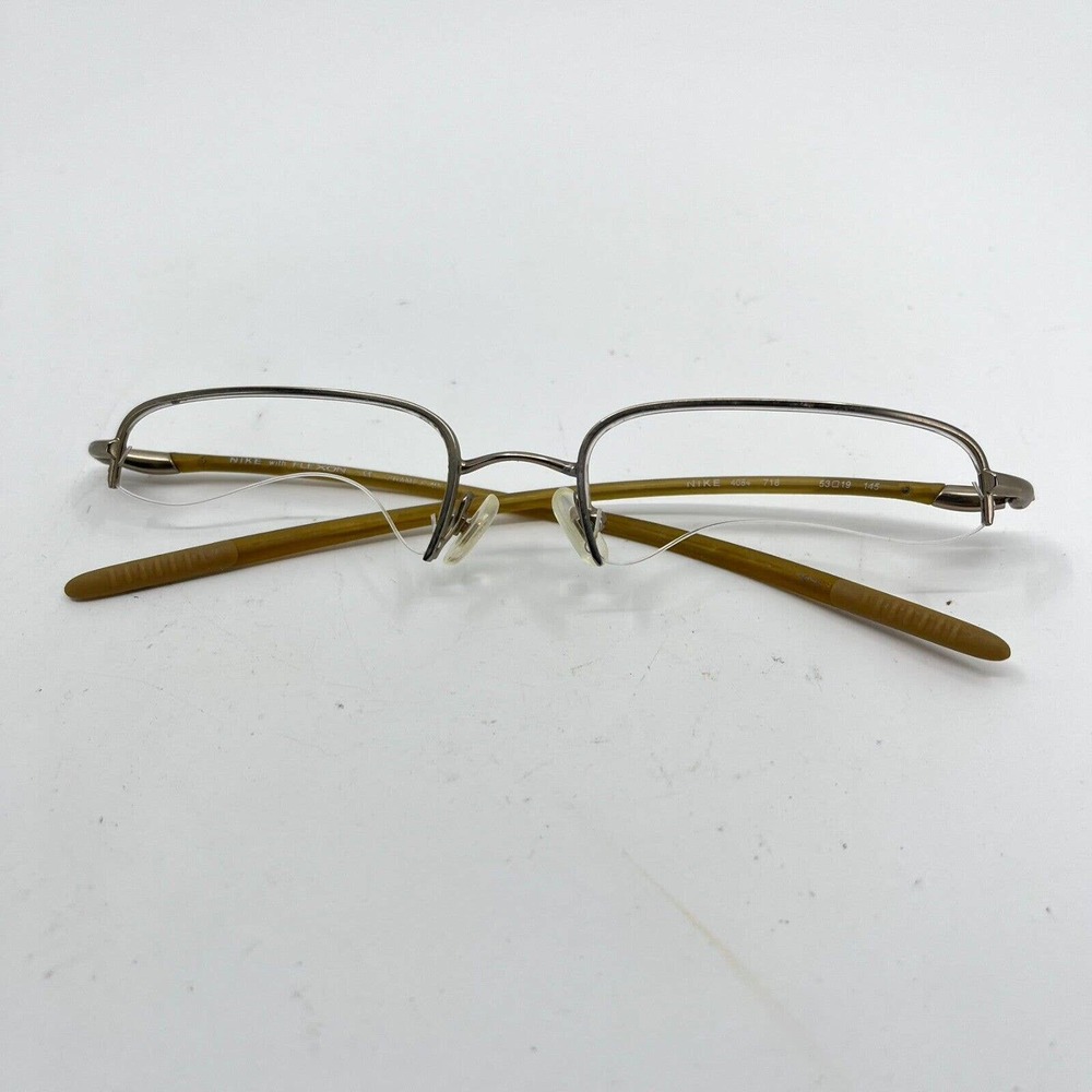 NIKE FLEXON 4084 718 Rectagnular Semi-Rimless Sport Eyeglasses Frame 53-19 H7344